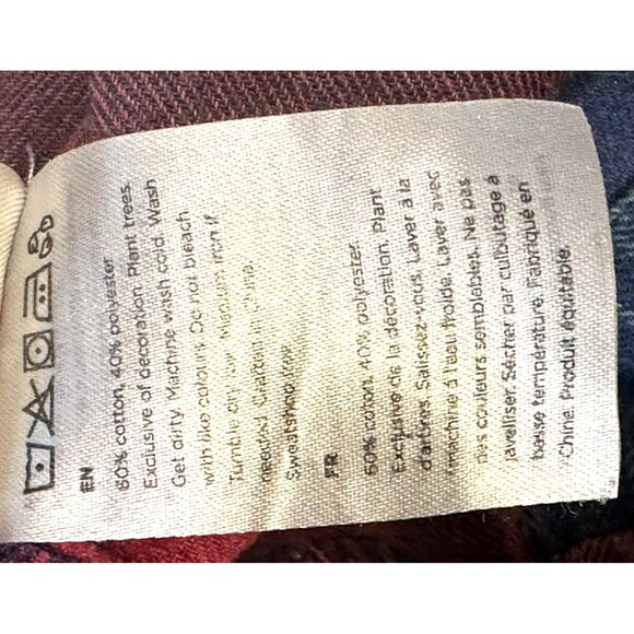 TenTree Womens Button Up Flannel Shirt Long Sleeve Red Blue Plaid Size Medium - Picture 13 of 15